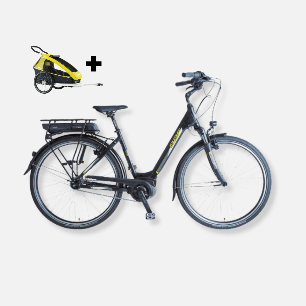 E-Bike mit Anhänger Produktfoto vom Fahrradverleih Usedom